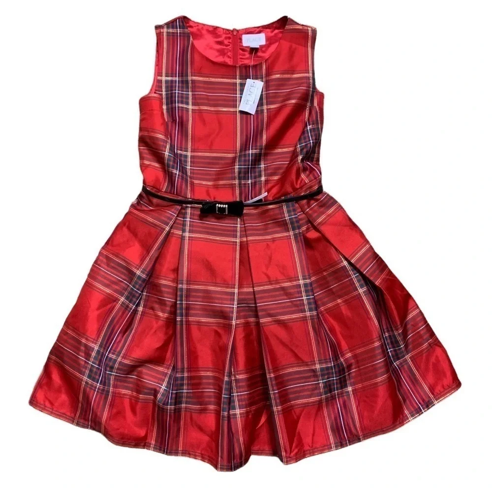 The Childrens Dress New With Tags Classic Red Plaid Dress Girls Size 14
